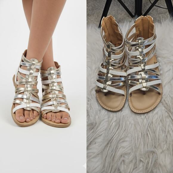 Tucker + Tate Other - Tucker + Tate Girls Gladiator Sandals - Gold/Silver/White - Size 13M